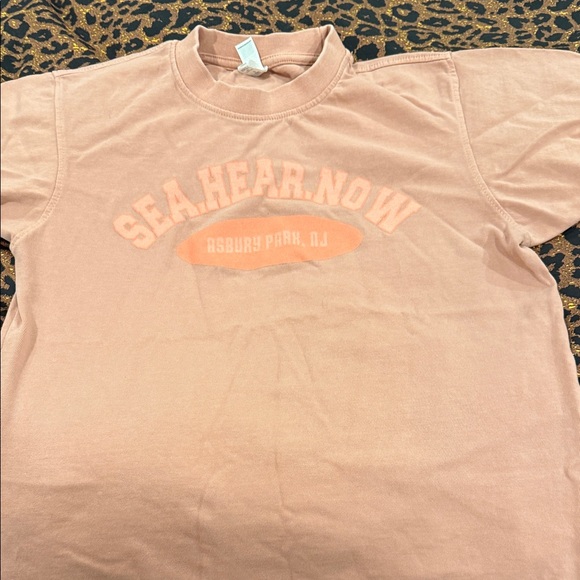 Zara Tops - Concert Peach Crew Neck T-Shirt